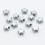 Бусина Звезда, цвет серебро (родий), размер 6 мм, цена за 1 шт