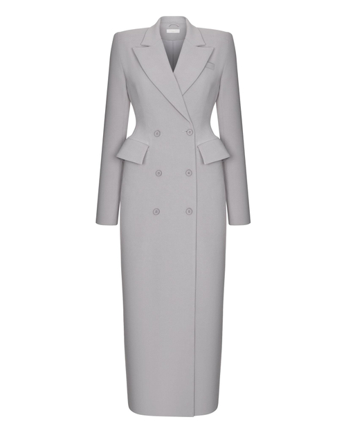 Пальто-пиджак приталенное, серый