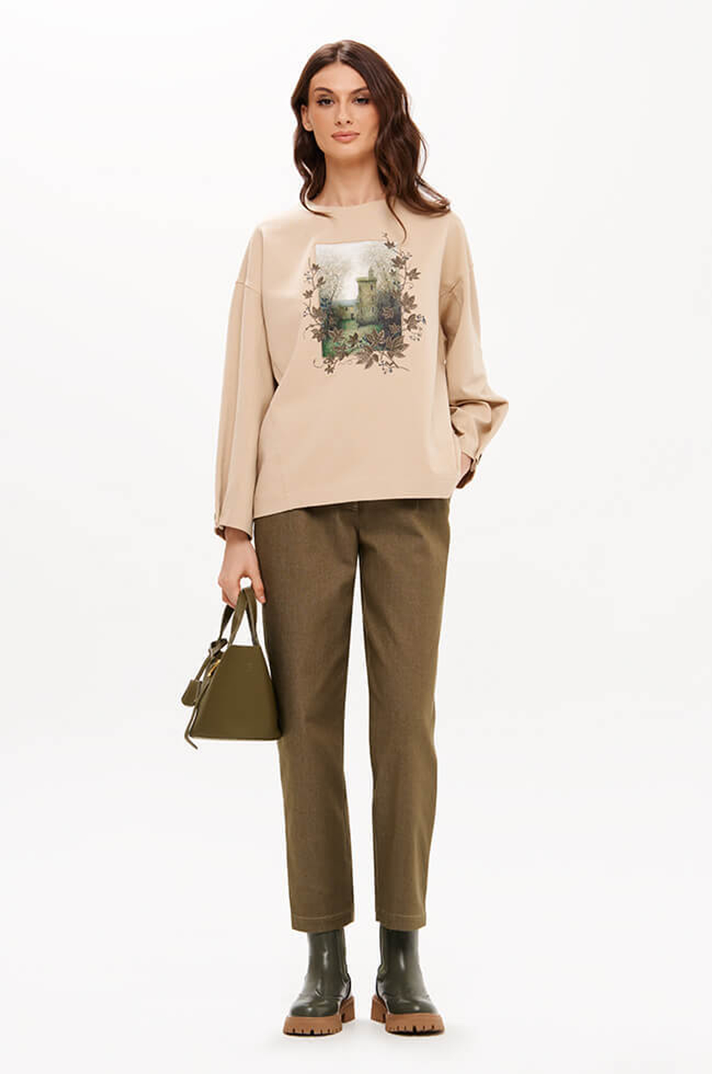 31188 Джинсы женские (оливковый джинс)