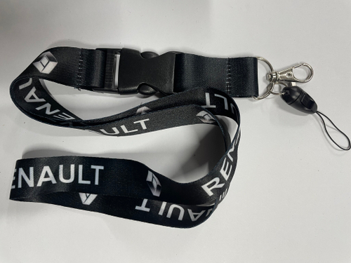 Renault (черный) / Брелок, шнурок для ключей на шею Renault (Рено), ланъярд, крафт, черный (1 шт)