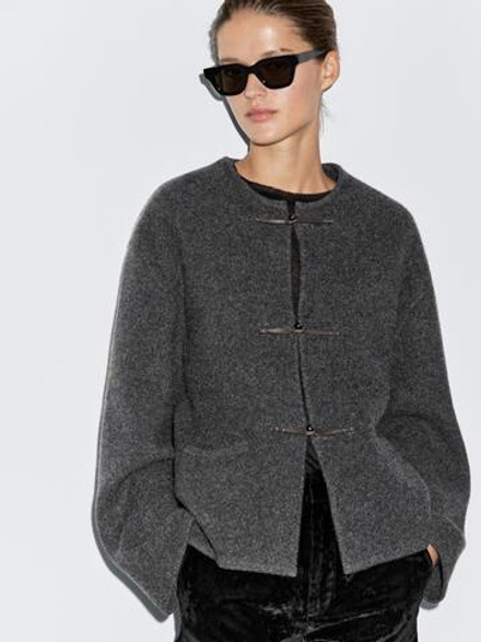 Massimo Dutti Кардиган с пуговицами, серый