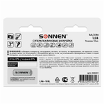 Батарейки комплект 10 шт. SONNEN Super Alkaline АА (LR6 15А) алкалиновые пальчиковые в коробке (6 штук в упаковке)