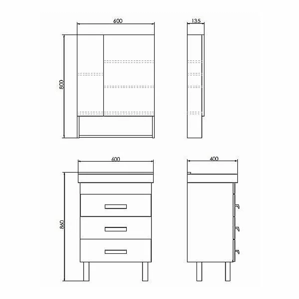 Тумба с раковиной Comforty Никосия 00-00011160 60 белый глянец
