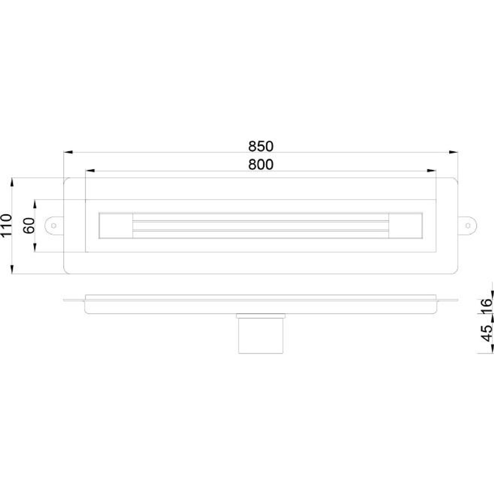 Душевой лоток Boheme B&T INFINITY 80см 981-80-GM нержавеющая сталь GUN METAL