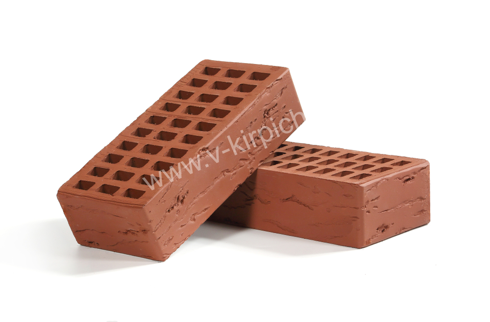 Кирпич лицевой Воротынский одинарный бордо, руст