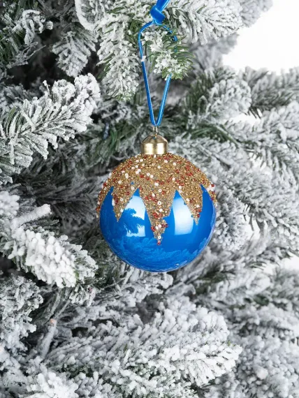 Винтажный стеклянный шар Океан бурь 8 см., 1 шт., Karlsbach (13217)