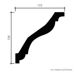 Карниз пенополиуретан, 2000x115x120 мм