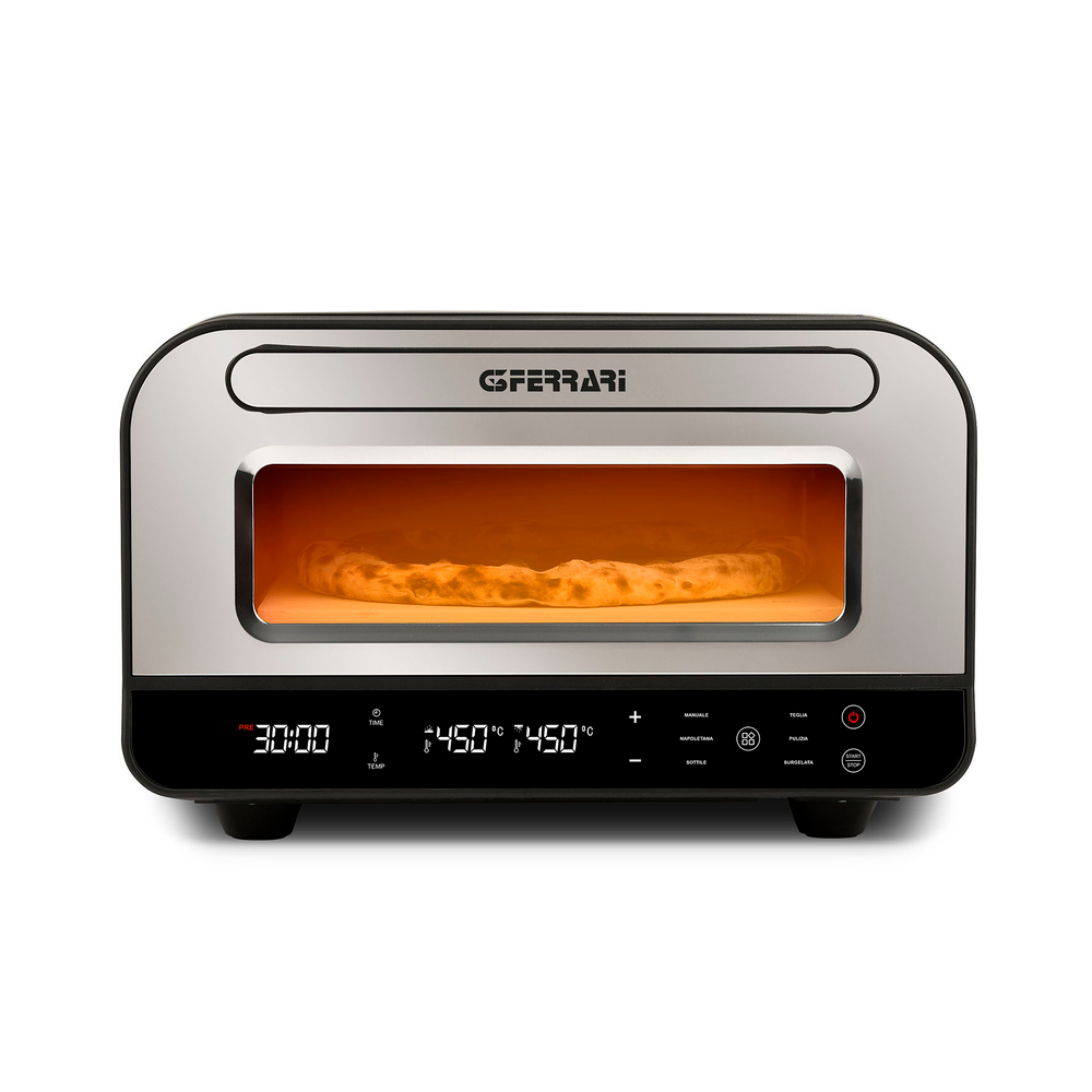 Пиццамейкер G3FERRARI G10204 Pizza PRO 2 minuti печь для выпечки итальянской пиццы, серебряный