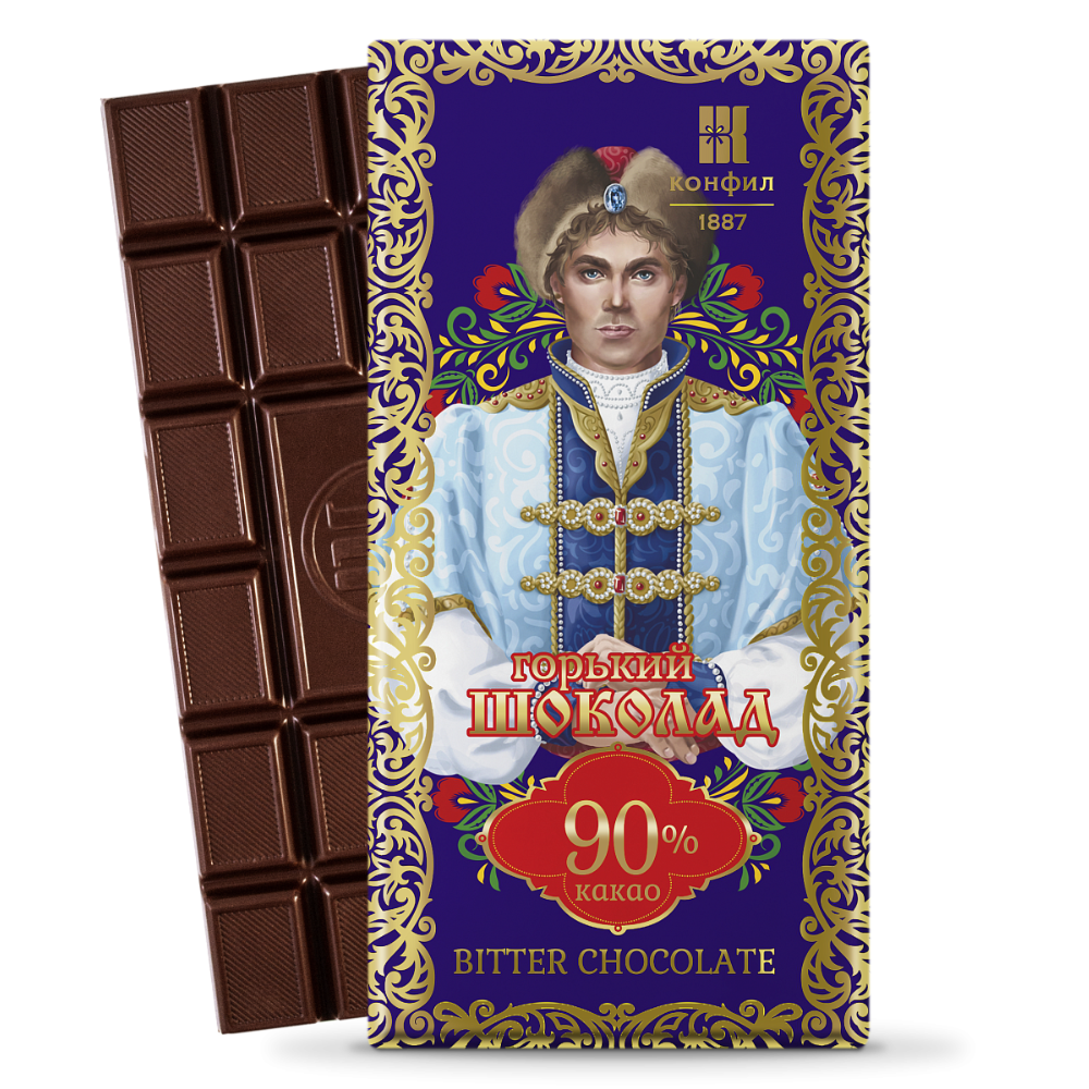 Шоколад горький 90% какао Конфил 100 гр
