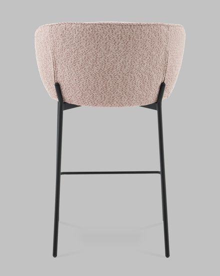 Стул полубарный Тисдейл букле розово-персиковый