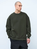 Свитшот оверсайз, без начеса (хаки)