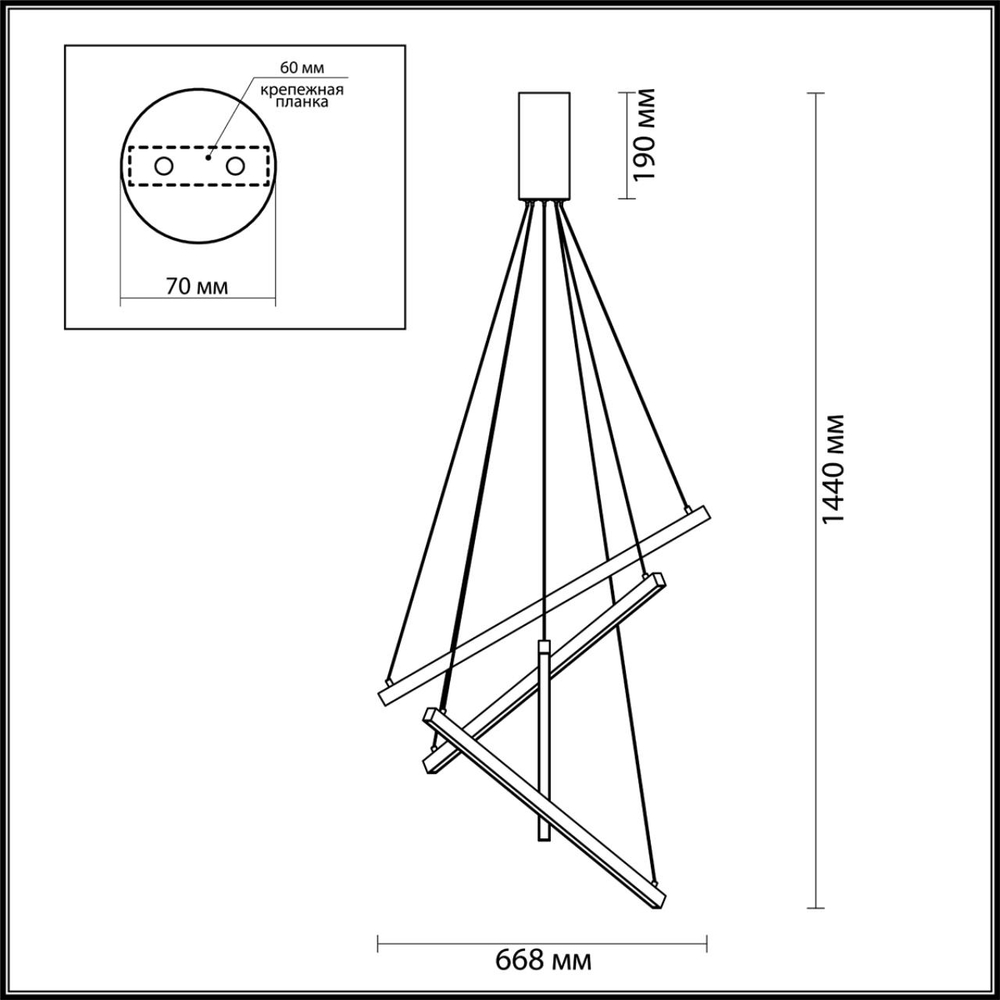 3860/48B ODL Светильник LED 48Вт 3000К 220В IP20 L-VISION