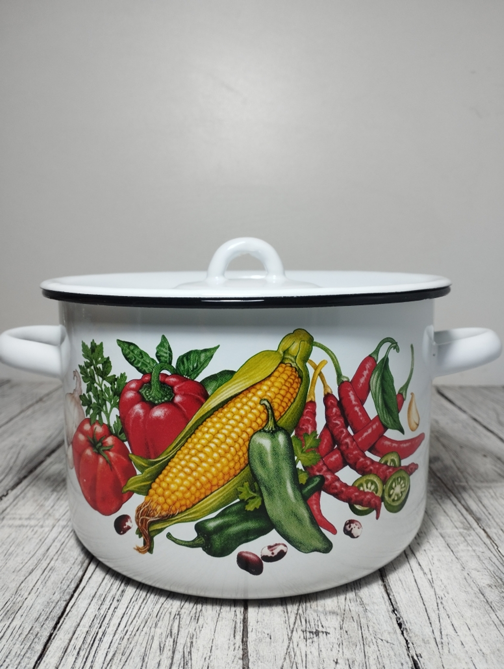 Кастрюля 2,9л с рисунком Кукуруза белая 1с16с