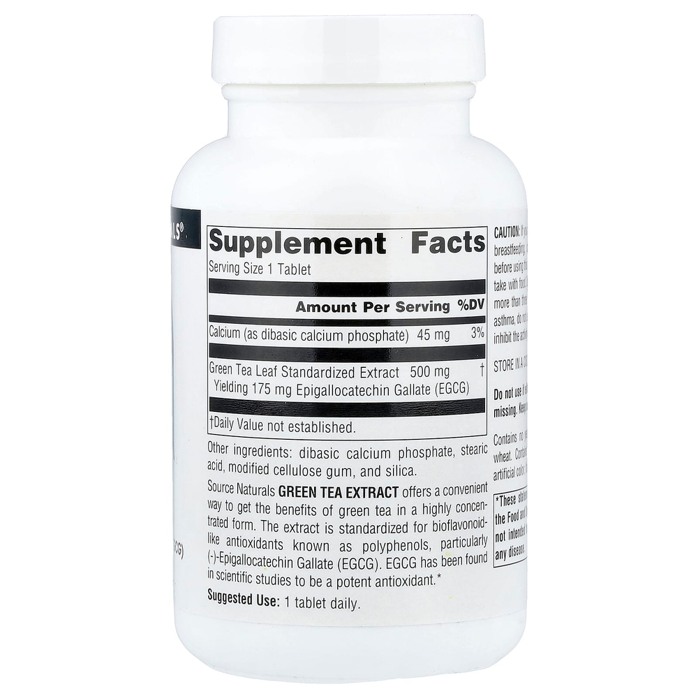 Source Naturals, экстракт зеленого чая, 500 мг, 120 таблеток