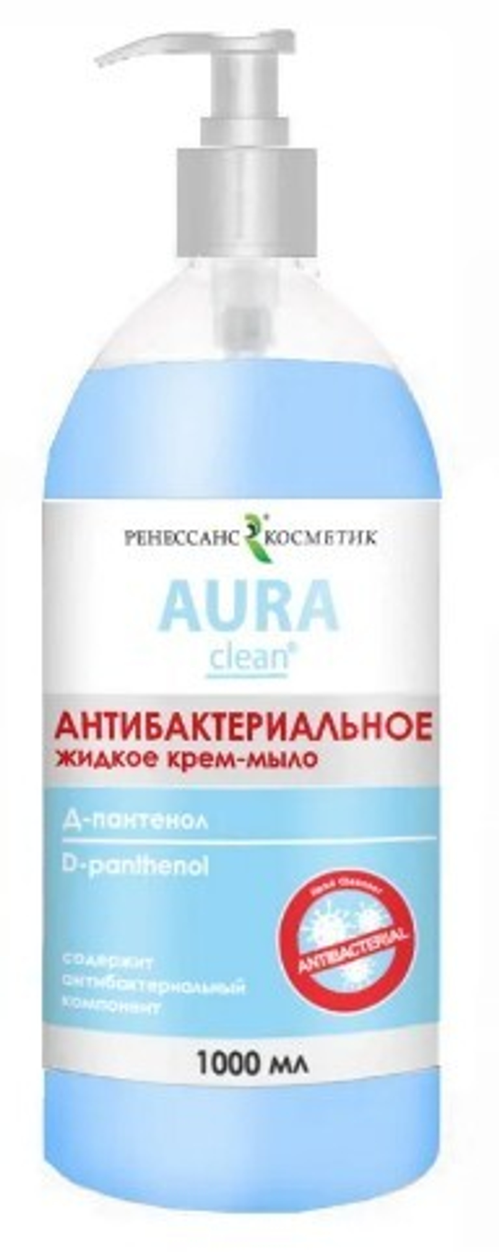 Мыло жидкое  Аура Clean антибактериальное Д-пантенол 1,0 л.