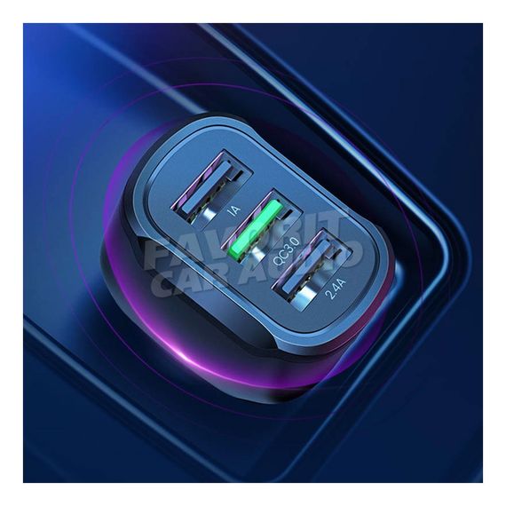 АЗУ 3USB Usams US-CC100 6000mA пластик QC3.0 чёрный