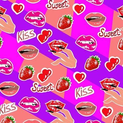Губы и клубника, Поцелуи.