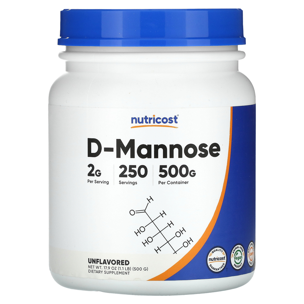 Nutricost, D-манноза, без добавок, 500 г (17,9 унции)