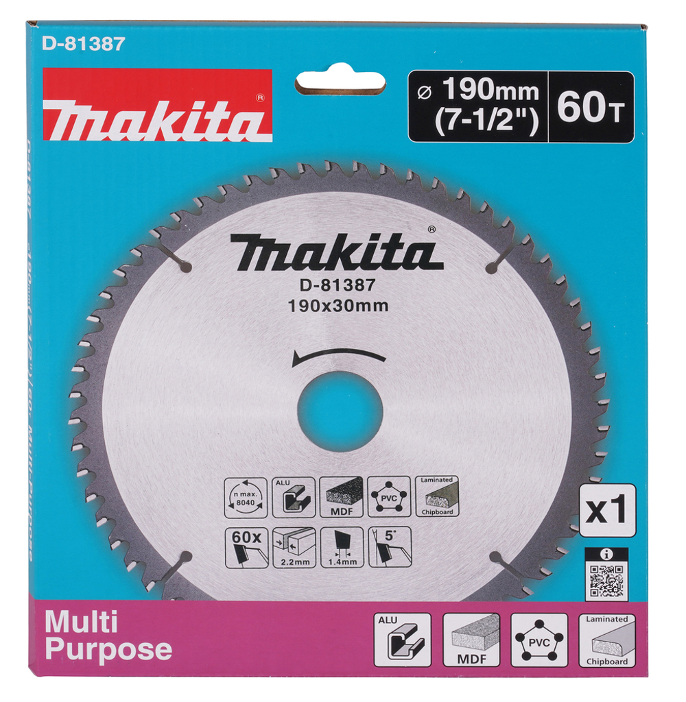 Пильный диск универсальный 190x30x2.2/1.4x60T Makita D-81387