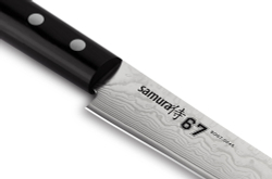 Нож кухонный для нарезки 19.5см Samura 67 Damascus черная пакка SD67-0045