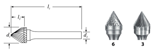 Бор-фреза SJ-42M  коническая 60 гр.  24903