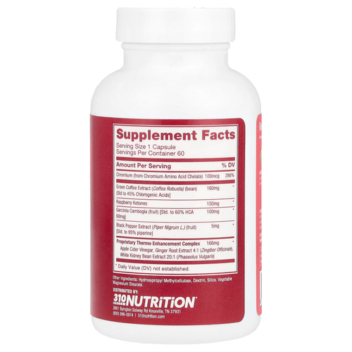 310 Nutrition, Thin With Raspberry Ketones, 60 Vegan Capsules