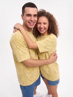 Футболка бежевый меланж  oversize XS-M