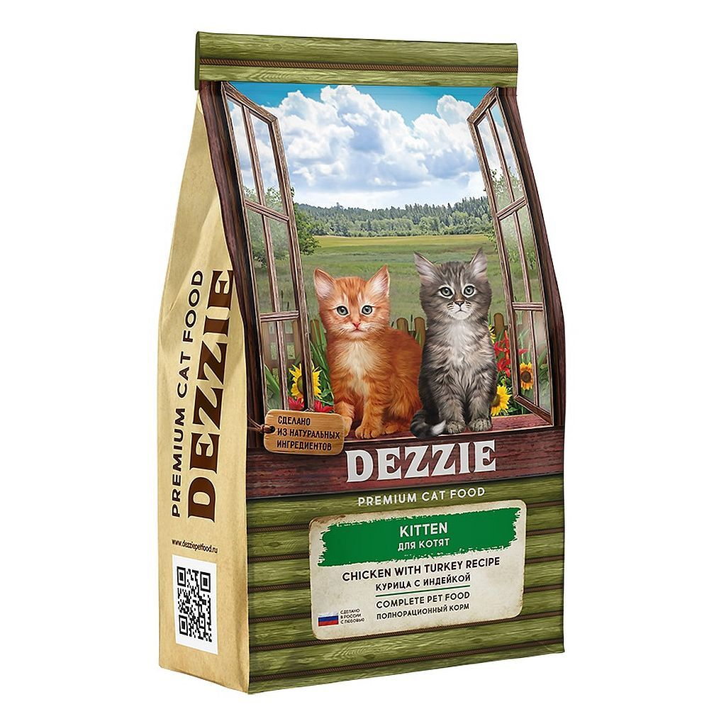 1DEZZIE Kitten Сухой корм для котят 2кг Курица с Индейкой