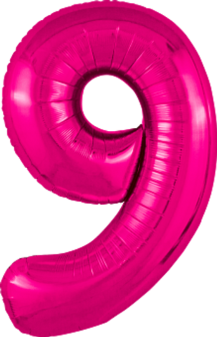 Р Цифра 9 Slim Фуксия (40''/102 см)