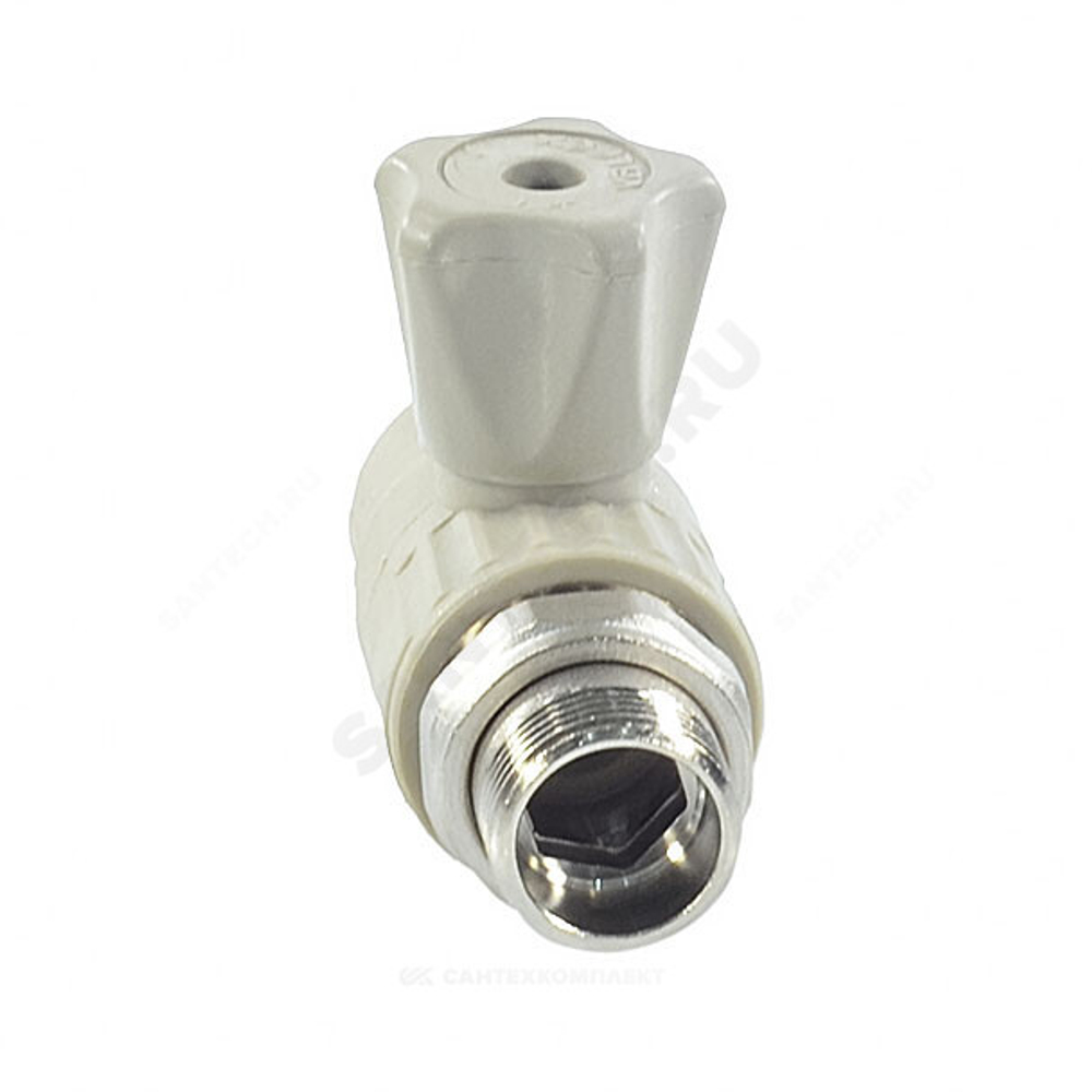 Кран шаровой PP-R серый Дн 25х3/4" НР прямой для радиатора VALFEX 10149025Г