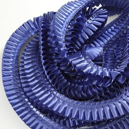 Лента плиссированная для наградных розеток. Цвет ДЖИНС. Код цвета 5.