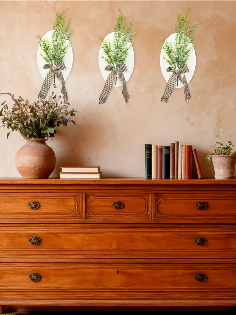 Набор из трех панно "Букетик" с цветами 19*29 см