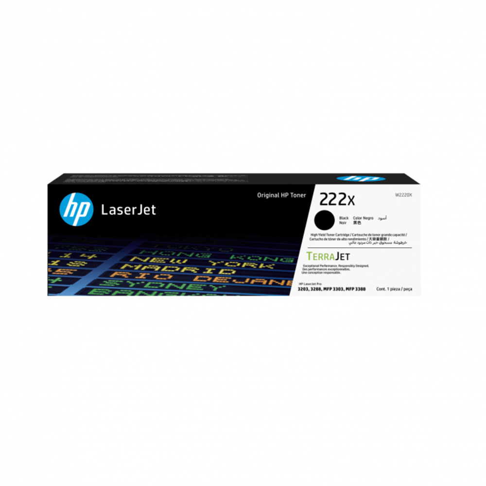 Лазерный картридж увеличенной емкости HP W2220X черный  222X для HP LJ3303/LJ3203 (3200 стр)