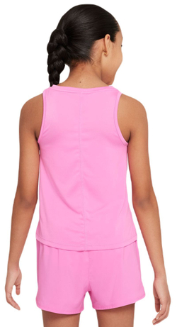 Футболка для девочки теннисная Nike Kids Dri-Fit One Training Tank - playful pink/white