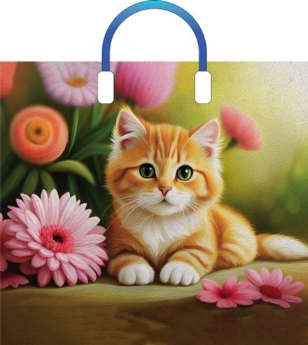 Пакеты с пластиковыми ручками "Рыжий котенок" 38х34+3см 90мкм (10/150шт)