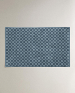 Zara Home коврик для ванной из хлопка, синий, в клетку, 50x80 см