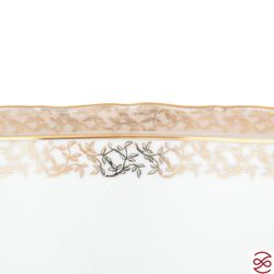 Поднос на ноге Queen's Crown ARISTOKRAT Лист Бежевый 37 см