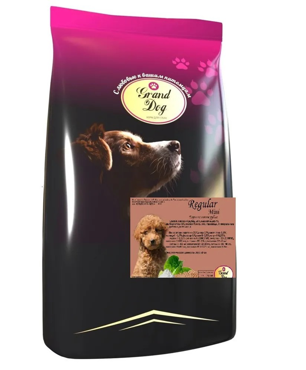 Grand dog корм сухой для взрослых собак мелких пород говяжий рубец регулярный