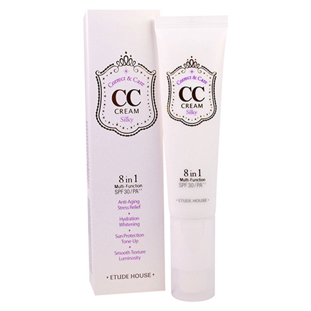 Etude House СС-крем корректирующий для шелковистости кожи - CC cream correct&amp;care silky #1Silky, 35г