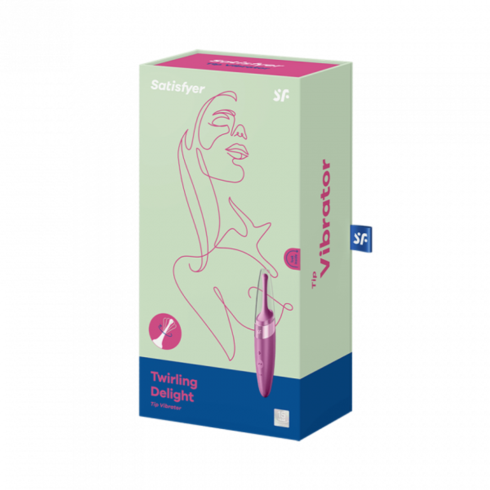 Перезаряжаемый точечный вибромассажер Satisfyer Twirling Delight, ягодный