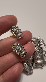 Новогодний комплект колокольчики брошь и серьги