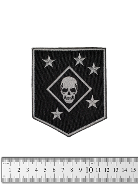 Шеврон MARSOC Marine Raiders череп вышивка. Чёрный