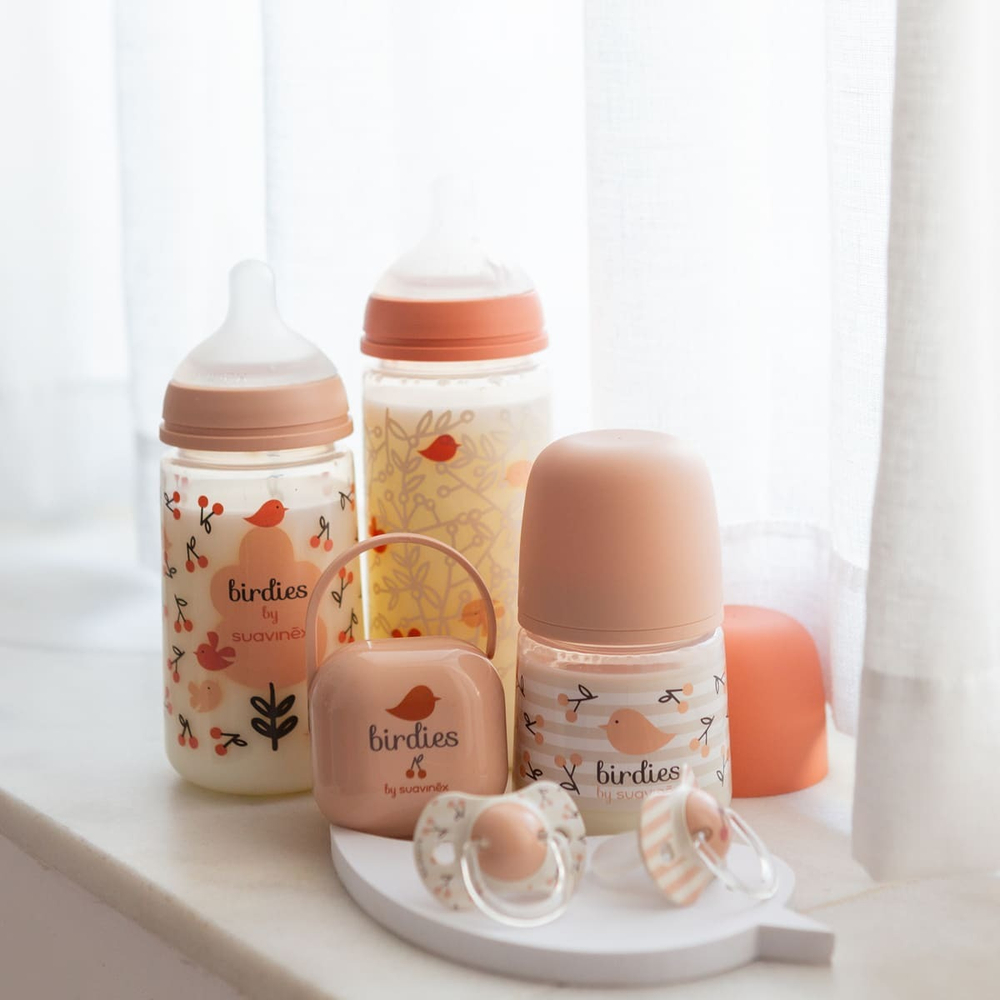 Футляр для пустышек Suavinex Birdies розовый