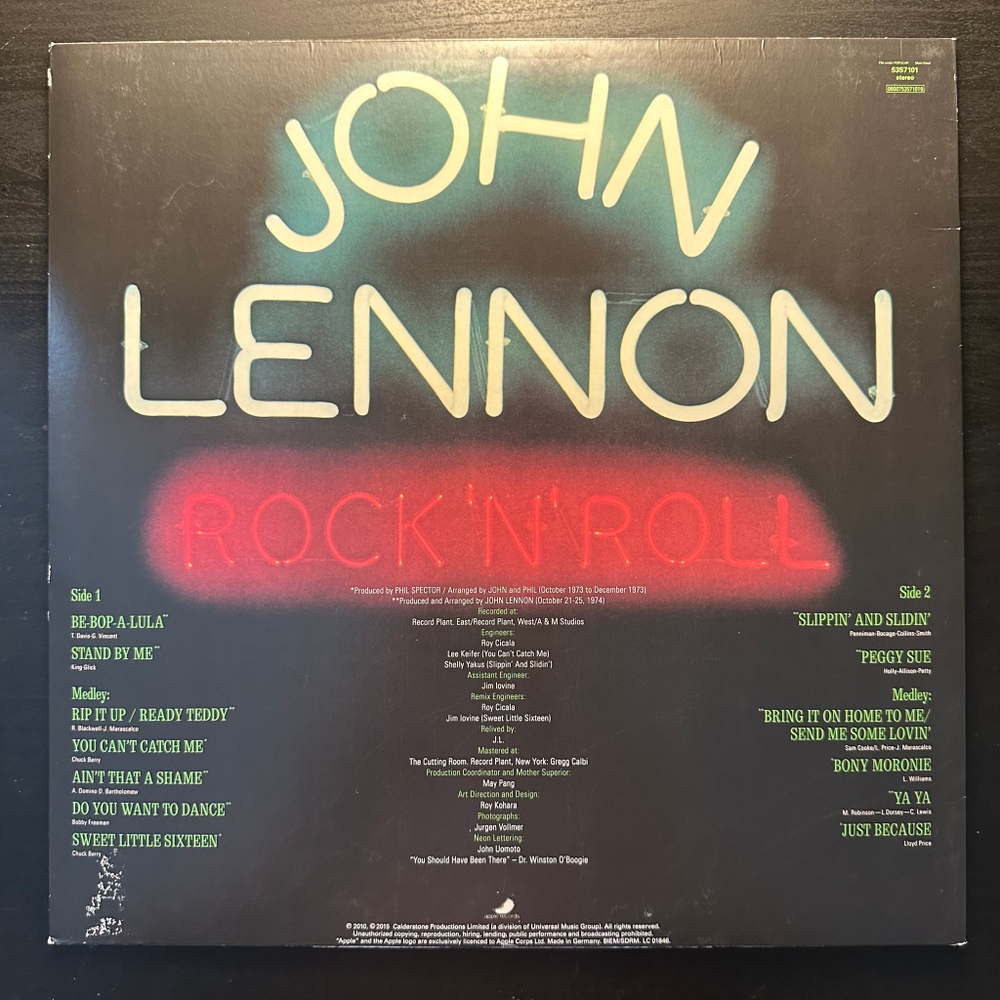 John Lennon - Rock 'N' Roll (Европа 2015г.)