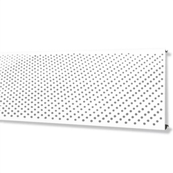 Реечный алюминиевый потолок Cesal жемчужный белый перфорированный D=1.8 мм. С01-S