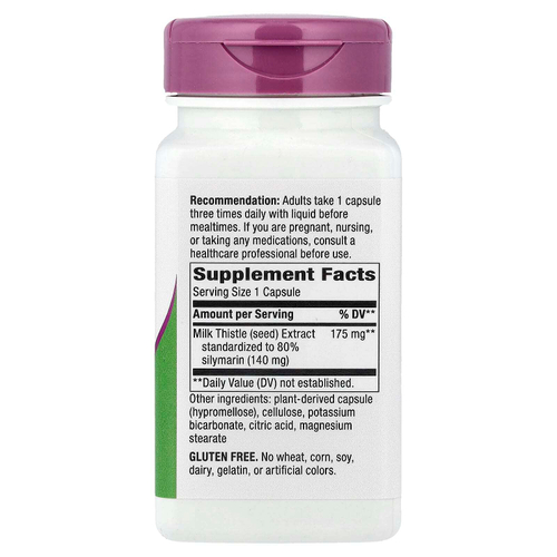 Nature's Way, Thisilyn®, экстракт расторопши, стандартизованный, 100 веганских капсул (175 мг в 1 капсуле)