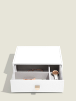 Органайзер для украшений и часов со стеклянной крышкой Stackers Classic Jewellery Box, 3 секции - White Pebble