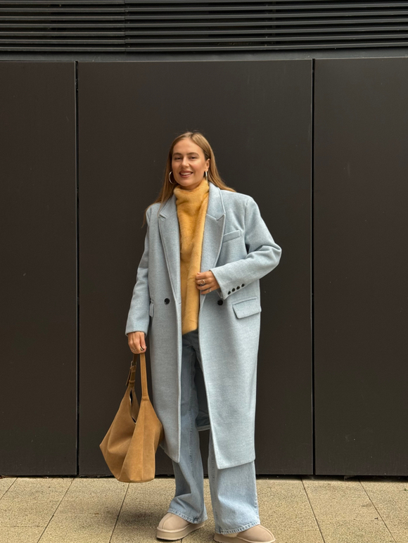 Пальто Джонни голубой