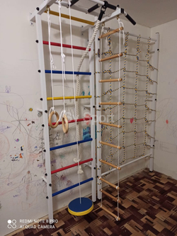 Монтаж шведской стенки Sv Sport с канатным лазом в пеноблочные, газоблочные стены