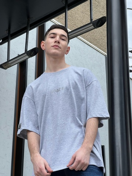 Футболка SPACE OverSize Серый меланж